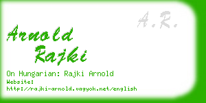 arnold rajki business card